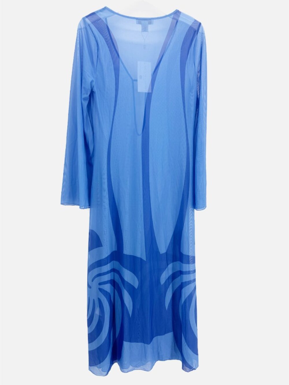 Caroline Constas Blue Mesh Maxi Cover-Up Dress Kaftan Tunic M NEW - Picture 7 of 11